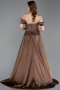 Light Brown Long Beaded Evening Dress ABU5542