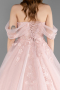 Long Powder Color Special Design Engagement Dress ABU6163