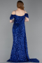 Sax Blue Long Plus Size Evening Gown ABU5232