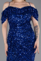 Sax Blue Long Plus Size Evening Gown ABU5232