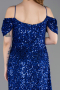 Sax Blue Long Plus Size Evening Gown ABU5232