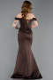 Long Brown Satin Mermaid Prom Dress ABU6166