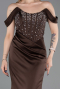 Long Brown Satin Mermaid Prom Dress ABU6166