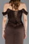 Long Brown Satin Mermaid Prom Dress ABU6166