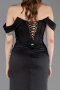 Long Black Satin Mermaid Prom Dress ABU6166