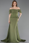 Long Olive Drab Evening Dress ABU6167