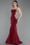 Long Burgundy Mermaid Evening Gown ABU6168
