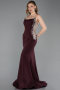 Long Cherry Colored Mermaid Evening Gown ABU6168