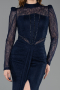 Long Navy Blue Dantelle Evening Gown ABU6169