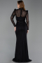 Long Black Dantelle Evening Gown ABU6169