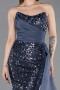 Long Anthracite Scaly Evening Dress ABU6173