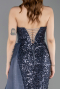 Long Anthracite Scaly Evening Dress ABU6173