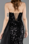 Long Black Scaly Plus Size Engagement Dress ABU6174