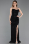 Long Black Dantelle Prom Gown ABU6172