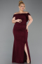Long Burgundy Plus Size Evening Gown ABU5714