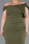Olive Drab Long Plus Size Evening Gown ABU5714
