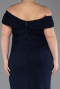 Long Navy Blue Plus Size Evening Gown ABU5714