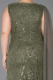 Long Olive Drab Beaded Plus Size Evening Gown ABU6133