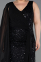 Long Black Beaded Plus Size Evening Gown ABU6133