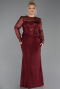 Long Burgundy Plus Size Evening Dress ABU6183