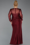 Long Burgundy Plus Size Evening Dress ABU6183