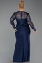 Long Navy Blue Plus Size Evening Dress ABU6183
