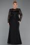 Long Black Plus Size Evening Dress ABU6183