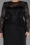 Long Black Plus Size Evening Dress ABU6183