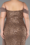 Long Cappuccino Scaly Plus Size Evening Gown ABU6134