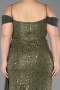 Long Olive Drab Scaly Plus Size Evening Gown ABU6134