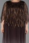 Brown Long Chiffon Plus Size Evening Gown ABU4633