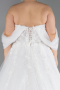 White Lace Off The Shoulder Long Plus Size Wedding Dress ABG028