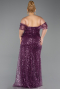 Plum Long Scaly Plus Size Engagement Dress ABU3579