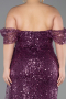 Plum Long Scaly Plus Size Engagement Dress ABU3579