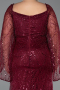 Burgundy Long Beaded Plus Size Evening Gown ABU5067
