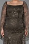 Olive Drab Long Beaded Plus Size Evening Gown ABU5067