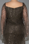 Olive Drab Long Beaded Plus Size Evening Gown ABU5067