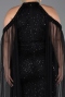 Long Black Beaded Plus Size Evening Dress ABU6118