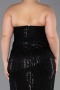 Long Black Beaded Plus Size Evening Dress ABU5989