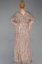 Gold Long Scaly Plus Size Evening Gown ABU5846