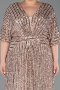 Gold Long Scaly Plus Size Evening Gown ABU5846