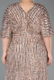 Gold Long Scaly Plus Size Evening Gown ABU5846
