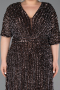 Brown Long Scaly Plus Size Evening Gown ABU5846