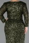Long Olive Drab Scaly Plus Size Evening Dress ABU6074
