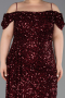 Long Burgundy Plus Size Evening Gown ABU5232