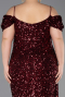 Long Burgundy Plus Size Evening Gown ABU5232