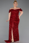 Red Long Plus Size Evening Gown ABU5232