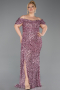 Powder Color Long Plus Size Evening Gown ABU5232