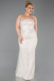 Long Beige Beaded Plus Size Evening Dress ABU6162