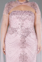 Long Powder Color Beaded Plus Size Evening Dress ABU6162